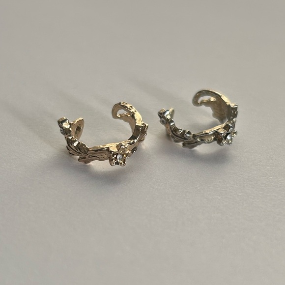 Jewelry - Floral Gold and Silver Ear cuffs